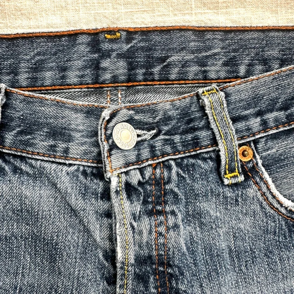 Levi's 501 Denim Shorts Frayed Hem‎ Vtg Distressed Vintage Womens Size 29